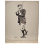 Charles Napier Ambrose, British 1876-1946- Mr Ernest Baggallay; brush and black ink and wash