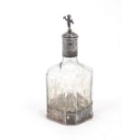 A late 19th/early 20th century German silver mounted vanity bottle, with pseudo Hanau marks for Karl