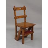 An Arts and Crafts mahogany metamorphic chair/steps, late 19th century An Arts and Crafts mahogany