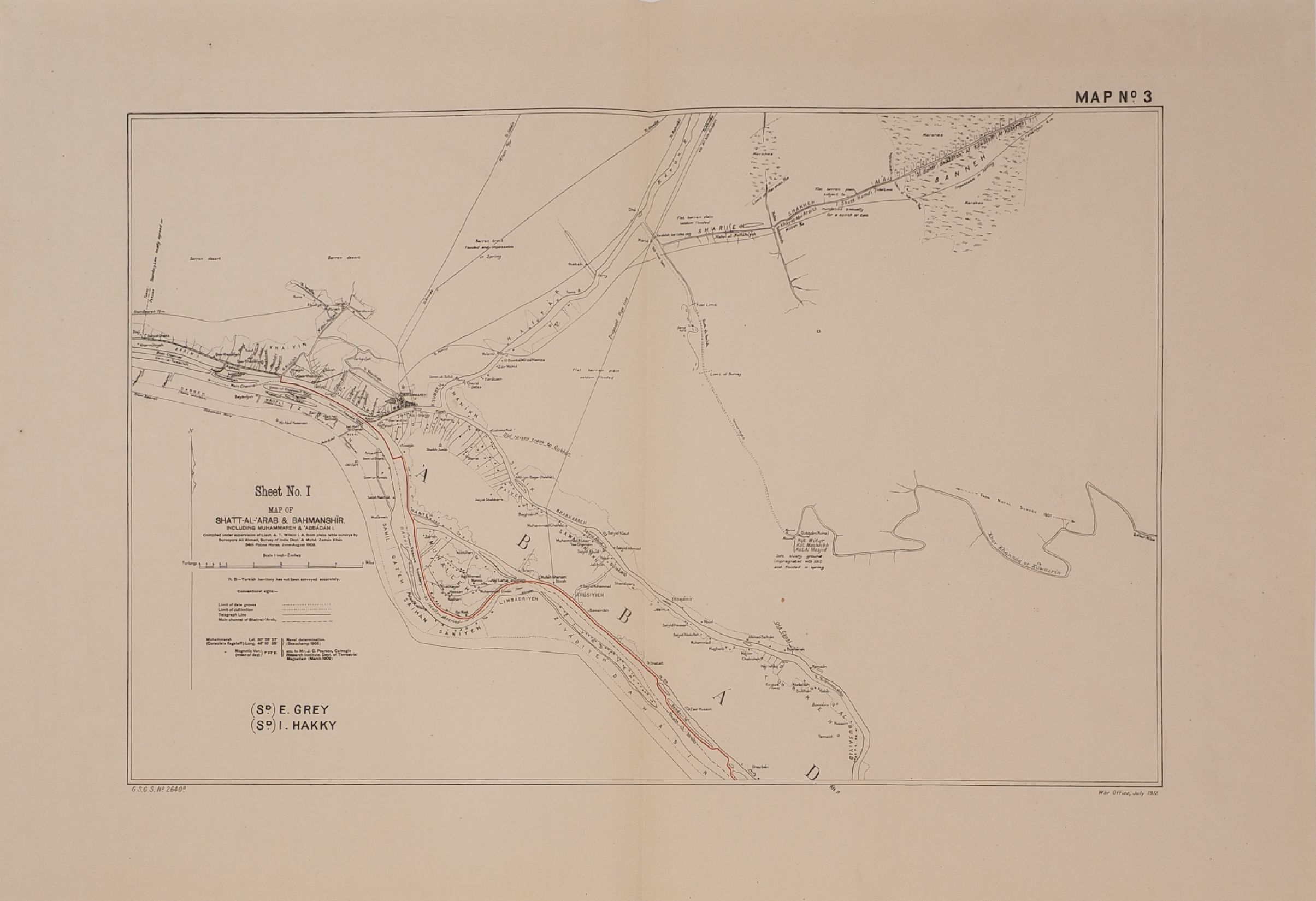 Four linen backed engraved sketch maps relating to the Turco-Persian border, War Office 1912, - Image 3 of 4