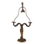 A French gilt-bronze twin branch table lamp, by Eugene Lelièvre, c.1900, of Louis XV style, the base