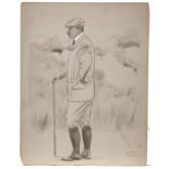 Charles Napier Ambrose, British 1876-1946- Prince Alfred of Schleswig-Holstein; brush and black