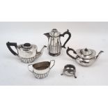 A small collection of tea wares, comprising: a Victorian bachelor's teapot and twin handled sugar