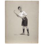 Charles Napier Ambrose, British 1876-1946- S H Shoveller, hockey player; pen and brush and black ink