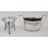 A George III silver sugar bowl, Newcastle, circa 1796, Thomas Watson, with twin handles and a band