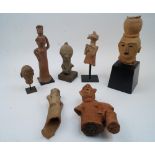 A quantity of fragmentary African terracotta figures and busts, to include a Djenne style figure