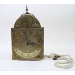 A brass lantern clock, by George Clarke, London, made for the Turkish market, the brass case