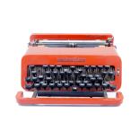 Ettore Sottsass, a 'Valentine' typewriter for Olivetti, c.1970, 10.5cm high, 33cm wide, 35cm deep