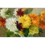 Emil Bruno, Austrian 1868-1940- Study of flowers; oil on panel, 24.6x34.8cm (unframed)Emil Bruno,