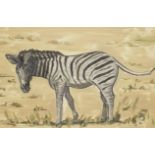 Lisa Milroy, British, b.1959- Zebra, 1997; lithograph monoprint in colours, signed in pencil,