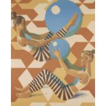 Benjamin Senior, British 1982- Ball Games, 2019; lithograph in colours on 300gsm Somerset Velvet