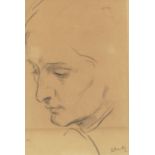 Ronald Ossory Dunlop RBA, Irish 1894-1973- Female Portrait Study; charcoal on paper, signed lower