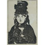 After Edouard Manet, French 1832-1883- Berthe Morisot En Noir; lithograph on wove, a later print