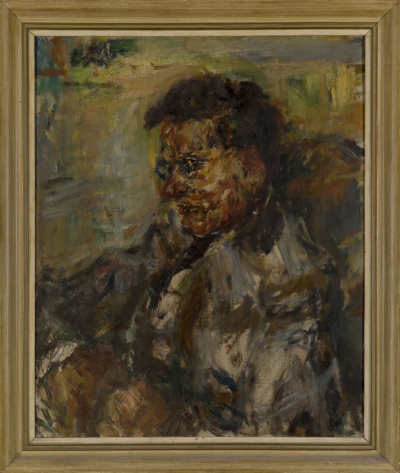 Attributed to Eric Kahn, German/British 1904-1979- Portrait of Donald J West (1924-2000), writer and - Image 2 of 3