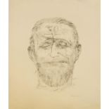 British School, 20th century- Untitled (Head of a man), 1971; lithograph on wove, signed and dated