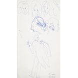 Robert Cronin, American b.1936- Untitled sketches, May 1989; ballpoint pen on paper, bears artist'