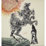 After Salvador Dali, Spanish 1904-1989- Cerbero. El Can del Inferno - Canto VI, 1988; screenprint on