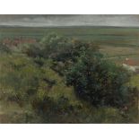 William Garfit RBA, British b.1944- Trees and Marsh from Hill Top Cley, Norfolk, 1978; oil on