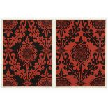 Shepard Fairey, American b.1970- Parlour Pattern Red/Black Set, 2010; two screenprints in colours on