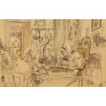 Feliks Topolski, Polish 1907-1989- A solicitor's office in Gray's Inn; Procession of the Lord