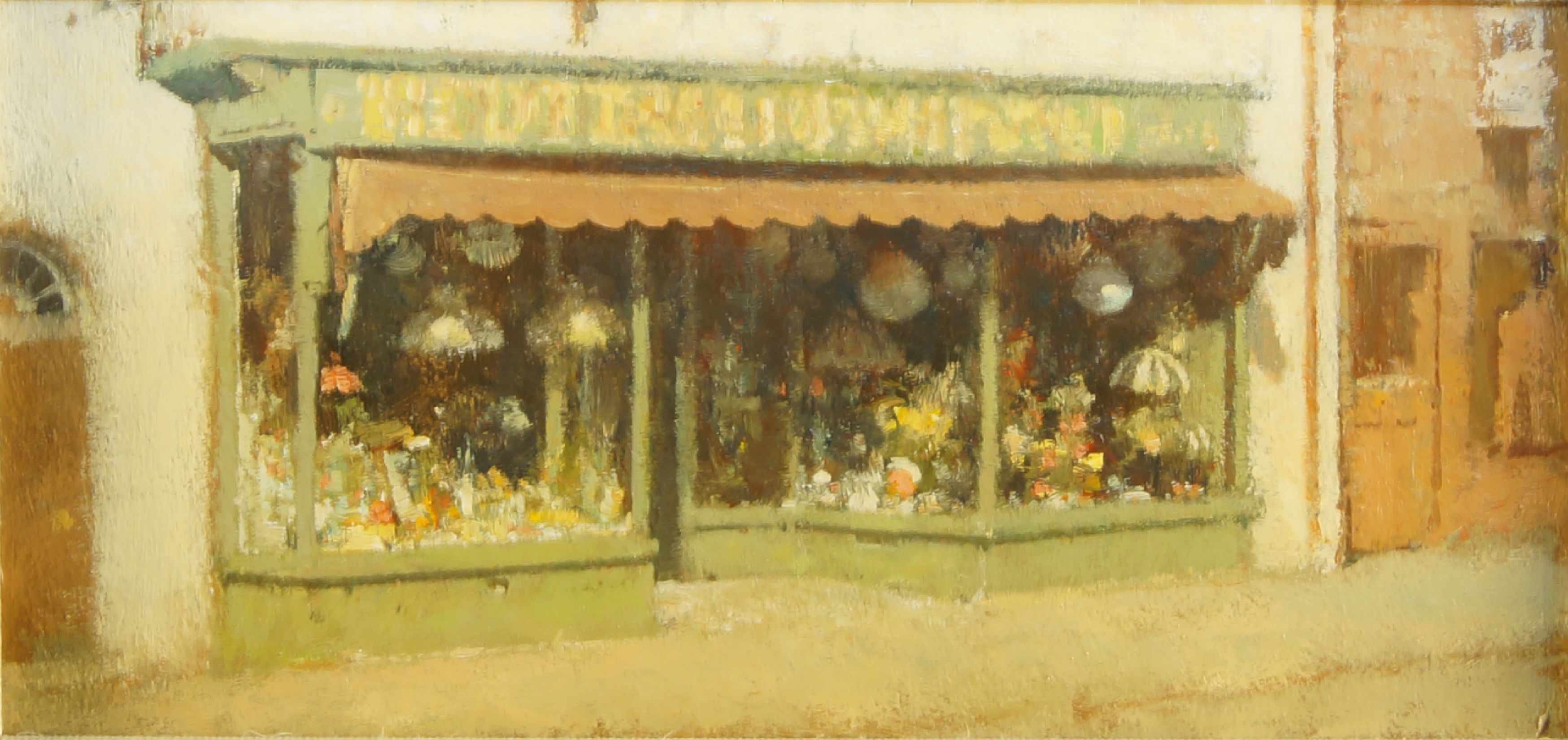 Oliver Ommanney, British, 20th century- Early morning south street, Bridport; oil on board, 9.5 x