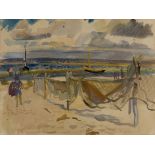 Martin Christ, Swiss 1900- 1979- Fishing Nets; watercolour on paper, signed lower left Christ, 49