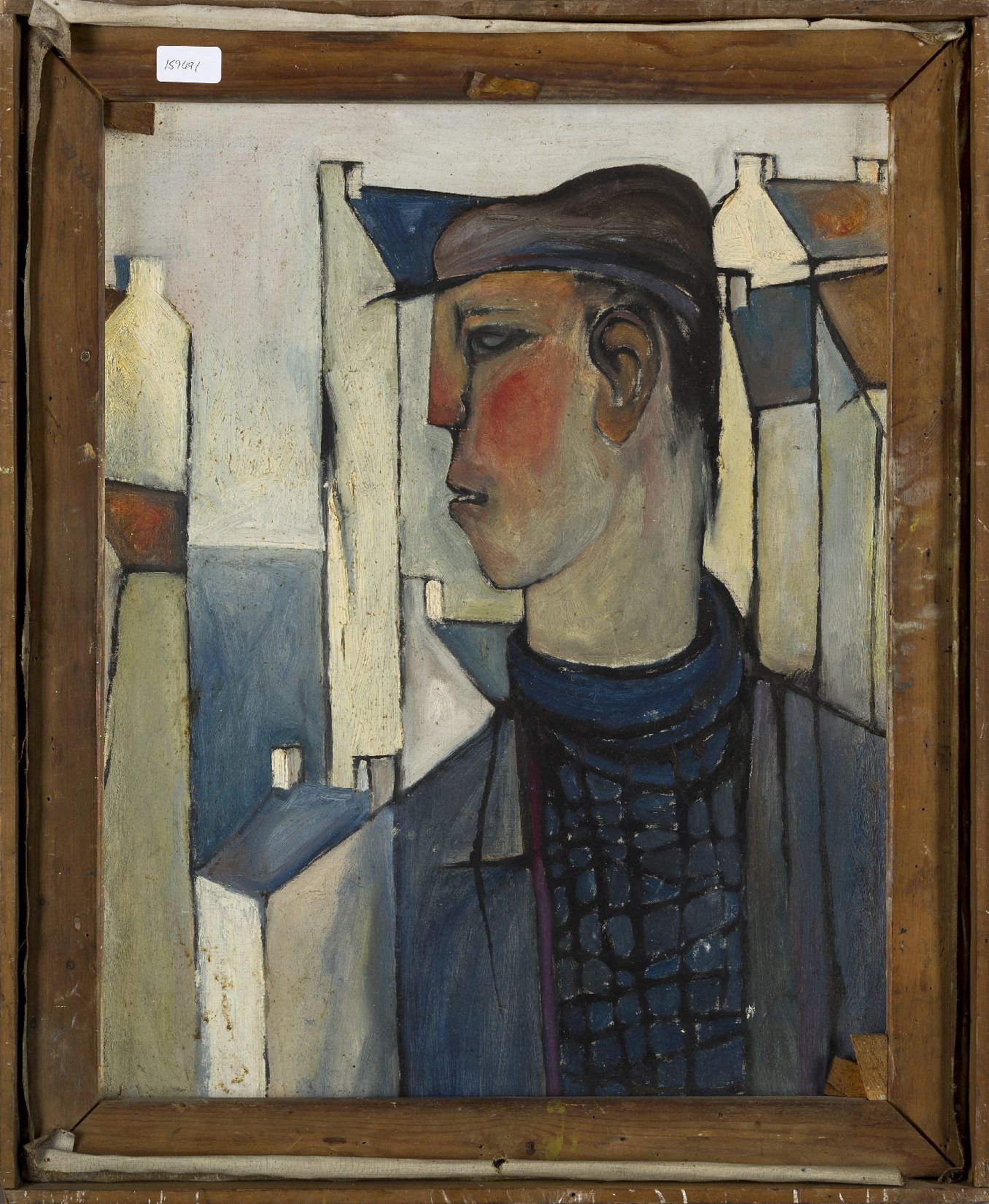 Robin Wylie, Irish, late-20th century- Three fishermen (with portrait of a man on the reverse); - Image 3 of 3