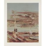 Sir Sidney Nolan OM AC CBE RA, Australian 1917-1992- Untitled (Riverbank), c.1964; photo screenprint