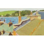 Geraint Davies, British, mid-late 20th century- View from Bar Road, Falmouth, Cornwall, 1981; oil on