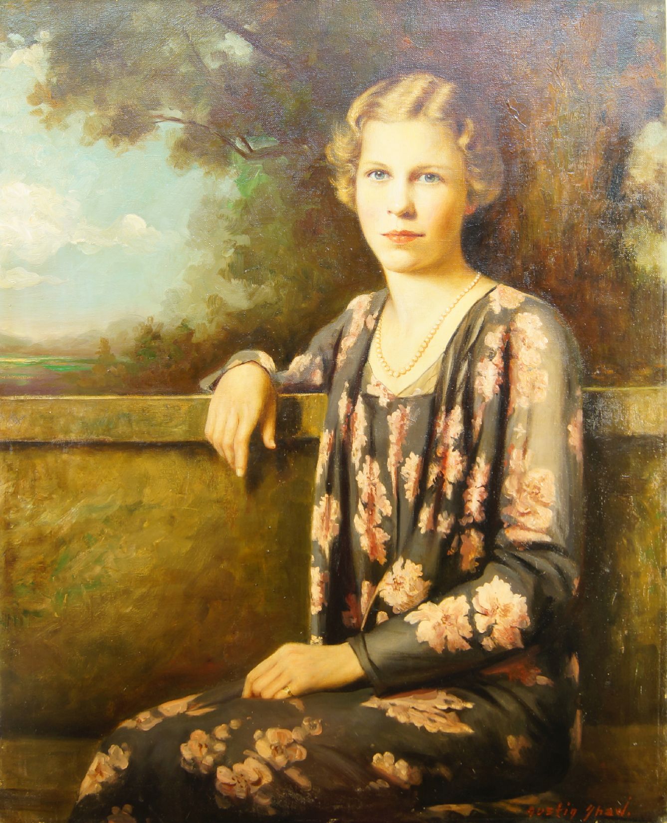 Austin Shaw, Canadian, early 20th century- Portrait of a lady; oil on canvas, signed lower right