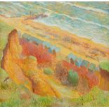Vicki Golden, British b.1970- Cliffs Scape, Barton-on-Sea, 2006; oil on canvas, signed lower