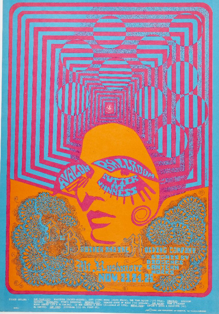 Bill Graham (b.1920), Four psychedelic offset lithograph music posters, together with one poster - Image 2 of 5