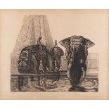 Paul Jouve (1878-1973), 'Elephant de Madura', circa 1930, Etching on paper, Signed and numbered II/X