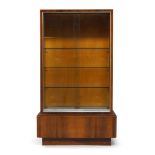 Designer Unknown, French Art Deco vitrine, circa 1940, Rosewood, steel, glass, fitted lights to
