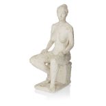 Artist Unknown, Plaster maquette of a seated female nude, circa 1960, Cast plaster, 36.5cm