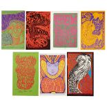 Bill Graham (b.1920), Seven psychedelic offset lithograph postcards for Fillmore Auditorium,