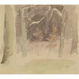 Mary Potter, British 1900-1981 - Red Tree; watercolour and pencil on paper, 15.2 x 17.3 cm (ARR)