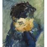 Barbara Robinson, British b.1928 - Head of Jean Claude, 1958; oil on canvas, signed and dated on the