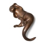 Laurence Broderick MRBS FRSA, British b.1935 - Maquette V Playful Otter Cub, 1995; bronze, signed,