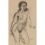 Alberto Morrocco OBE FRSA FRSE RSW RP RGI LLD, Scottish 1917-1998 - Standing Nude; charcoal on