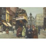 Anthony Butler, British 1927-2010 - Street Scene; oil on canvas board, signed lower right '