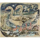 Mark Hearld, British b.1974 - Two geese, 2008; watercolour, gouache, ink and collage on paper,