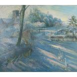 Tim Easton, British, b.1943- Haw Frost, Morning; oil on canvas, signed lower edge 'Tim Easton',