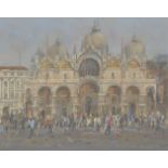 Derek Daniells AROI, British b.1949 - St. Marks, Venice; pastel on primed board, signed lower