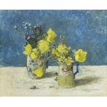 Carolyn Sergeant, British 1937-2018 - Welsh Poppies and Forget-Me-Nots, 1990; oil on board, signed