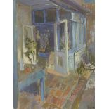 John Livesey, British 1926-1990- A Conservatory; gouache on paper, signed lower right 'Livesey',