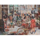 James Le Jeune RHA, Irish/Canadian 1910-1983 - Le Touquet, Café Scene; oil on canvas, signed