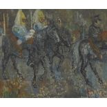 William D. Clyne, Scottish 1922-1981 - Household Cavalry, The Meadows, Edinburgh; oil on canvas,