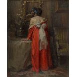 Alexandre-Francois Bonnardel, French 1867-1942 - Lady in her Boudoir (recto), street scene (