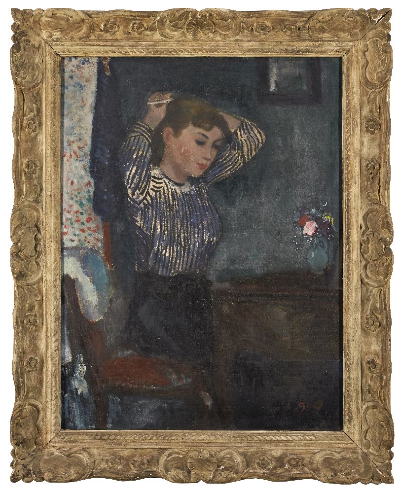 Francois Gall, Hungarian/French 1912-1987 - A Young Woman in her Boudoir; oil on canvas, signed - Bild 2 aus 3